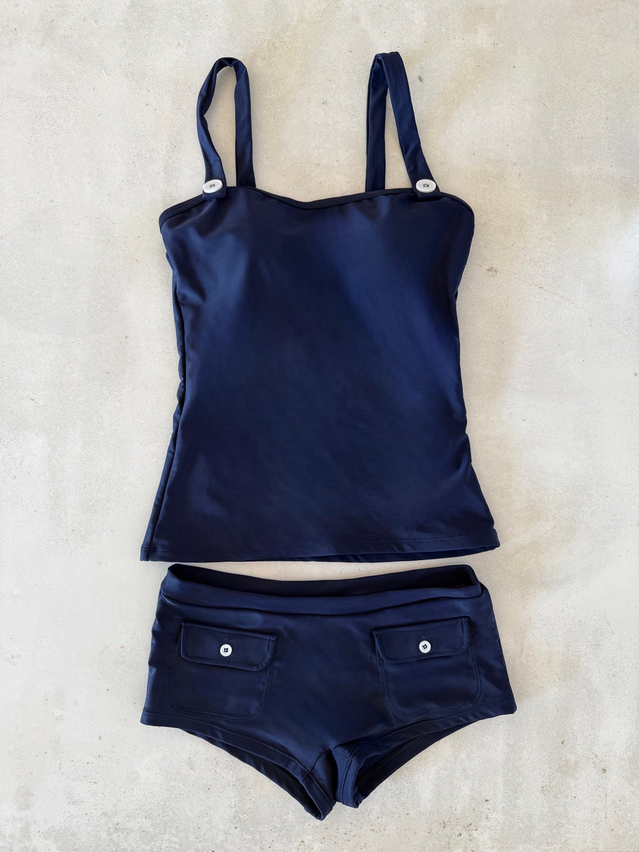 Tween Rowan - Navy Boyshorts Tankini *Preorder* – Rad Swim