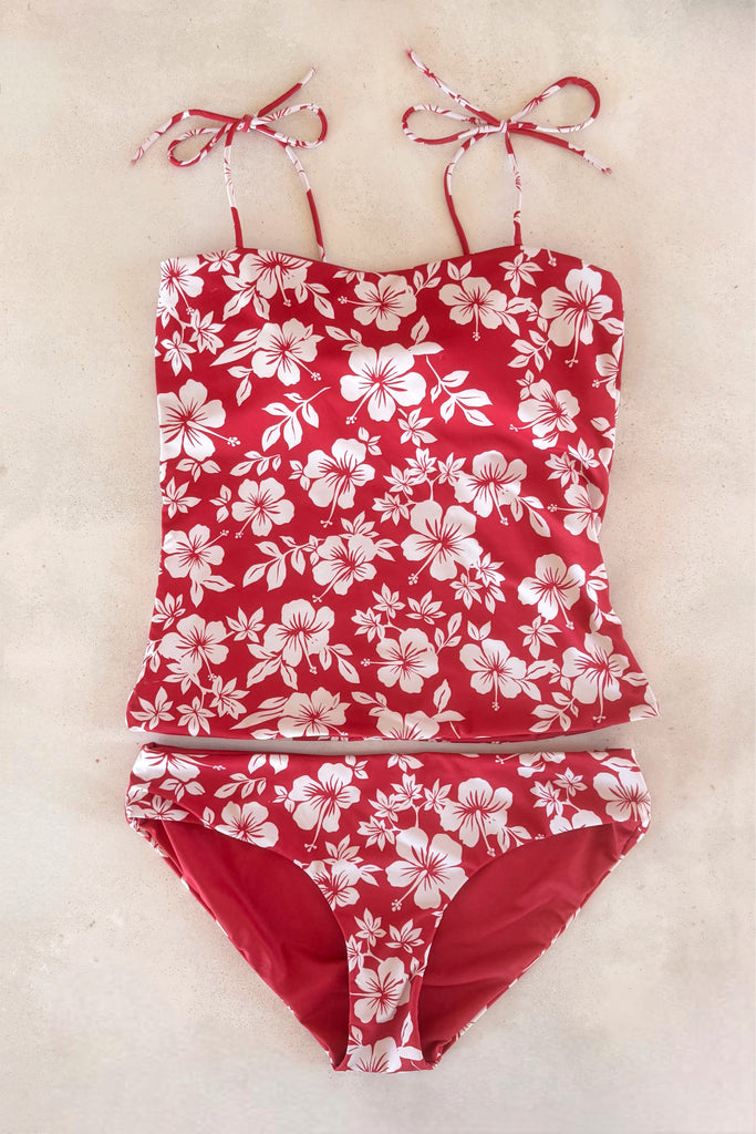 Tween Hannah - Hibiscus Reversible Tankini – Rad Swim