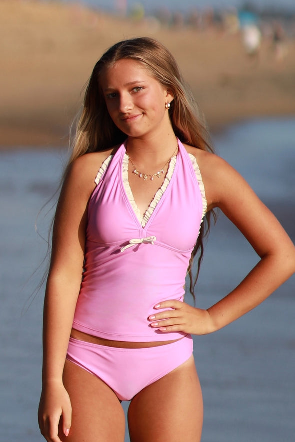 Tween Violet - Ruffle Halter Top Tankini *New*