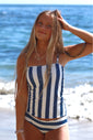 Tween Amelia - Striped Navy Reversible Tankini