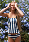 Amelia - Navy Striped Reversible Tankini *Preorder*