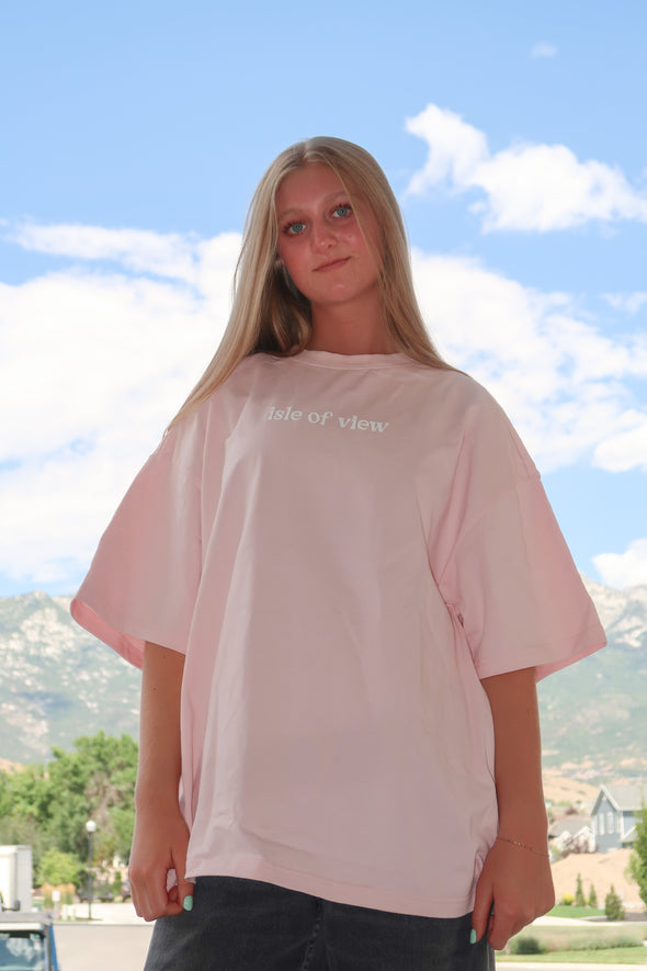 isle of view - pink keep prom miss- oversized tee