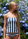 Amelia - Navy Striped Reversible Tankini *Preorder*