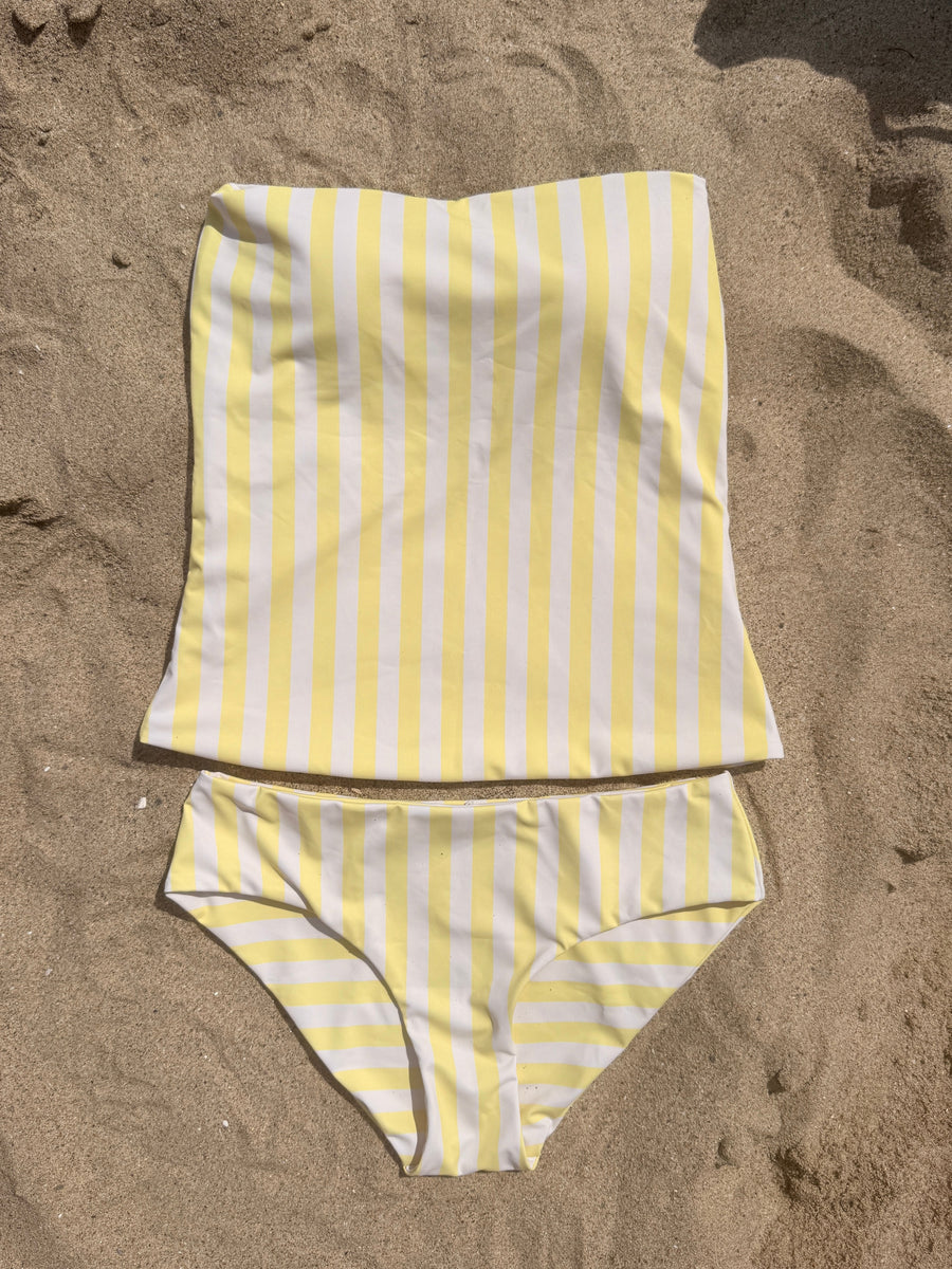 Tween Amelia - Yellow Striped Reversible Tankini – Rad Swim