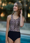 Allie - Leopard Zipper Tankini - $38