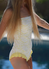 Audrey - Butter Yellow Lace One-Piece