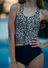Allie - Leopard Zipper Tankini - $38