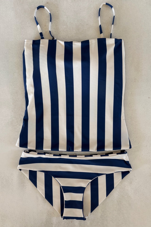 Amelia - Navy Striped Reversible Tankini *Preorder*
