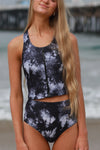 Allie - Tie-Dye Zipper Tankini - $74