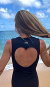Capri - Heart Back Black One-Piece - $88