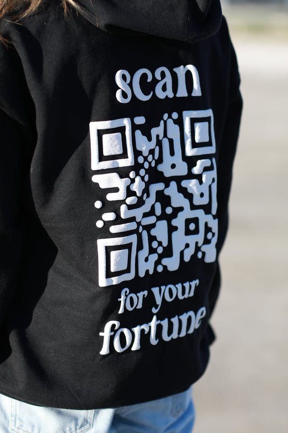 isle of view - scan for your fortune- QR code sweatshirt