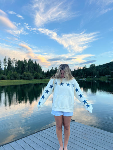 denim star 444 angel number hoodie