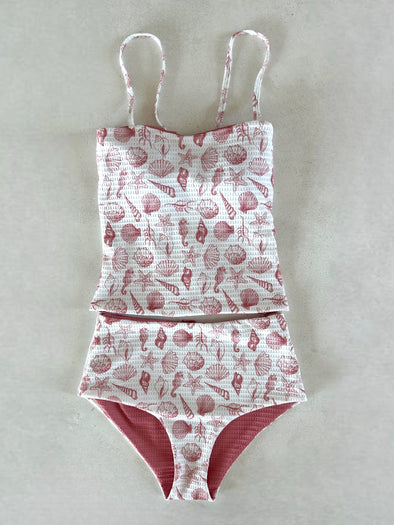 Saylor - Salmon Pink Reversible Tankini - $86