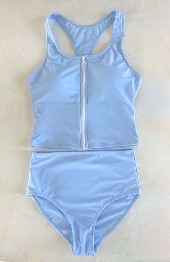 Misty Blue Allie - Zipper Tankini - $78 *Preorder*