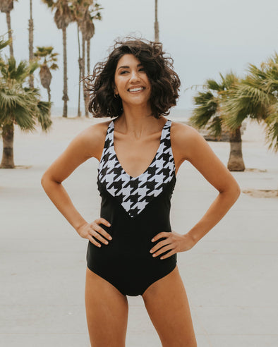 Lainey - Houndstooth One-Piece - $48