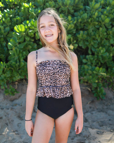 Teen Girls Swimsuits Tankini Size 130 Holiday Cute Solid Macrame Bikini Set  Two Piece Little Girls Bathing Suits 