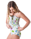 Tween Lucy - Flower Smocked Tankini - $54
