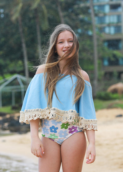  VOYOAO Girls Size 12 Swim Wear Kids Child Girls 3 Piece  Swimsuits Bathing Suit Soild Bikini Tops Tween (White, 12-14 Years) :  Clothing, Shoes & Jewelry